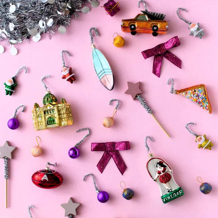 Glass Christmas Ornaments - Aussie (5 pcs, not a toy)