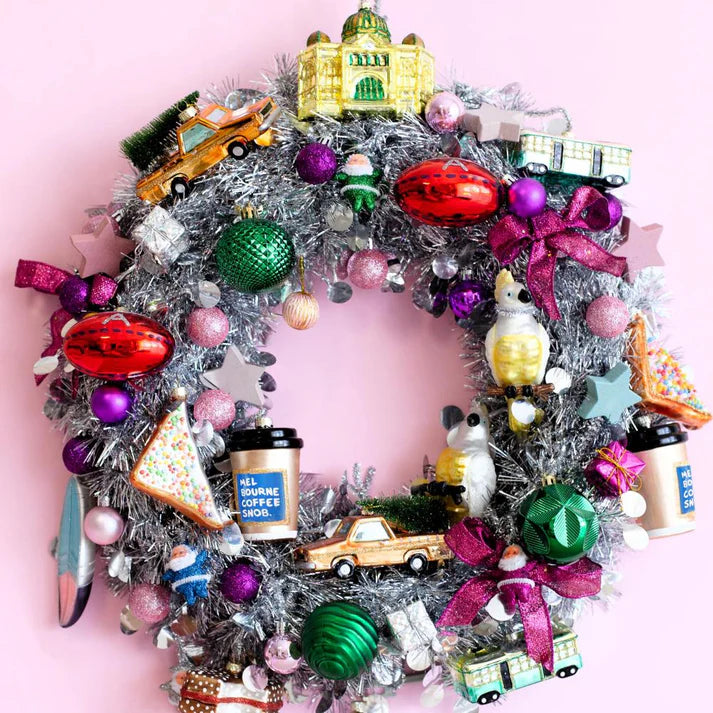 Glass Christmas Ornaments - Aussie (5 pcs, not a toy)