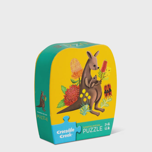 Crocodile Creek Mini Puzzle – Kangaroo & Joey (12 Pieces)