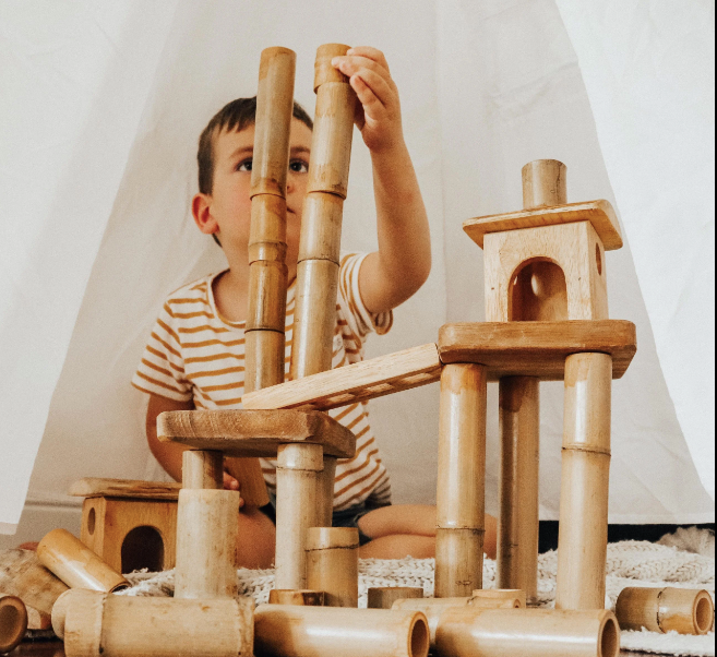 Bamboo Building Set with House (40pc)