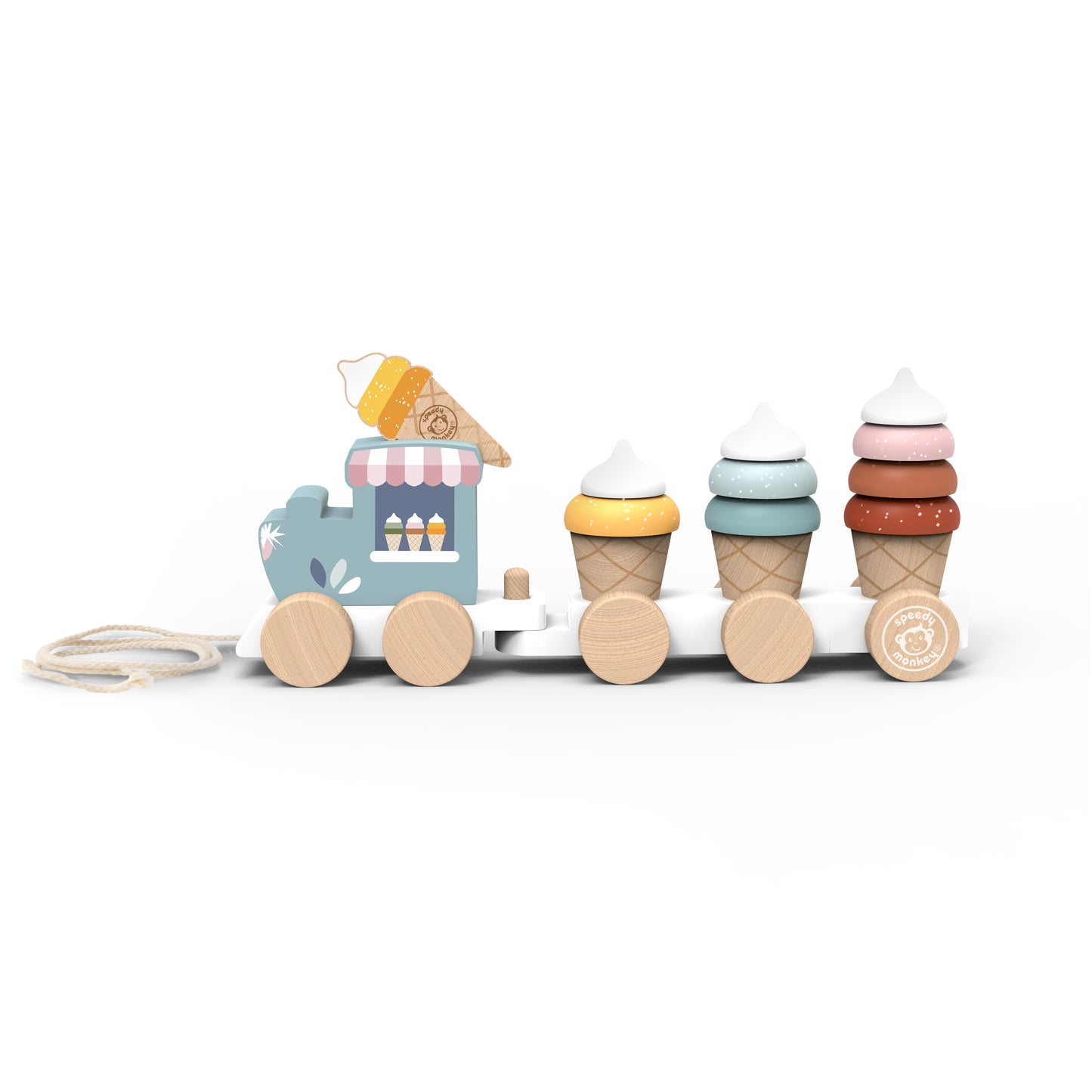 Wooden Ice Cream Stacking Train