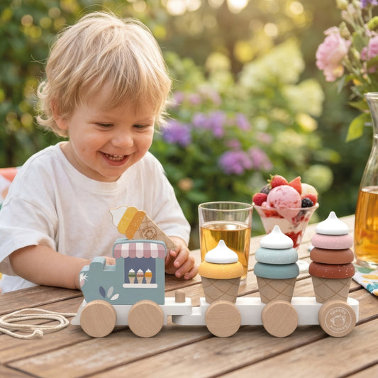 Wooden Ice Cream Stacking Train