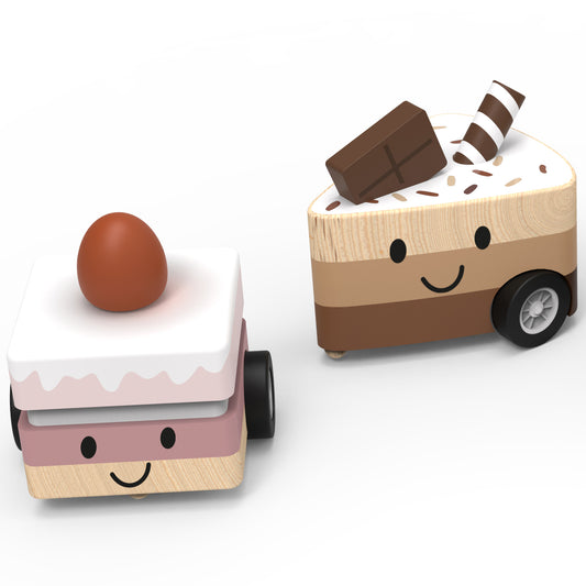 Wooden Pull-Back Cakes