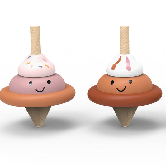 Wooden Ice Cream Spinning Top