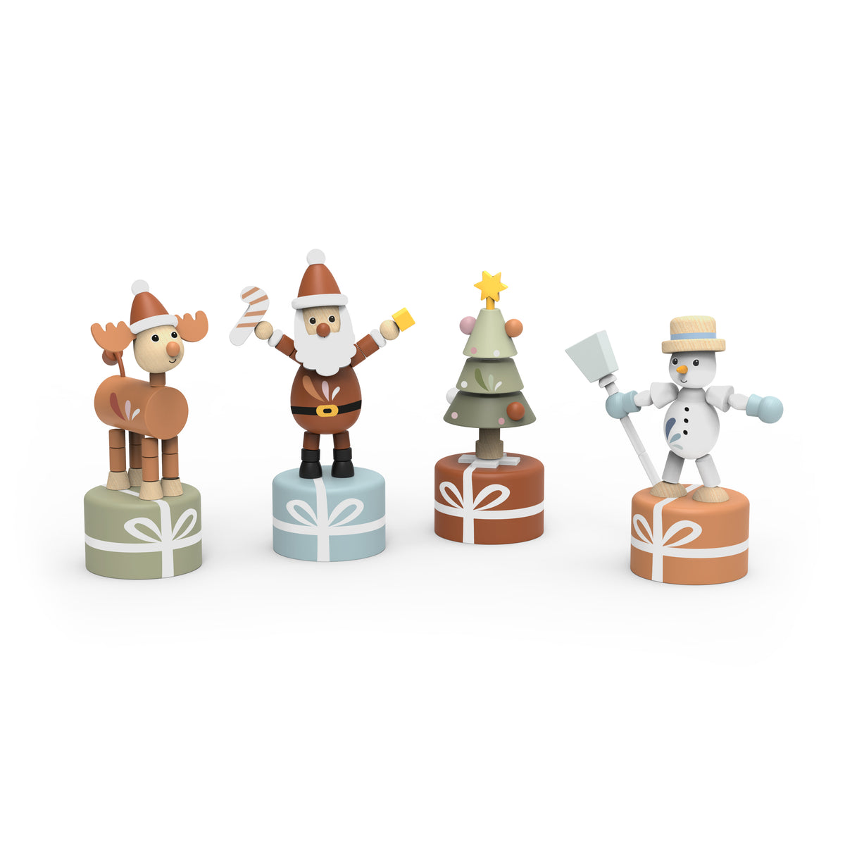 Christmas Wooden Pushing Puppets