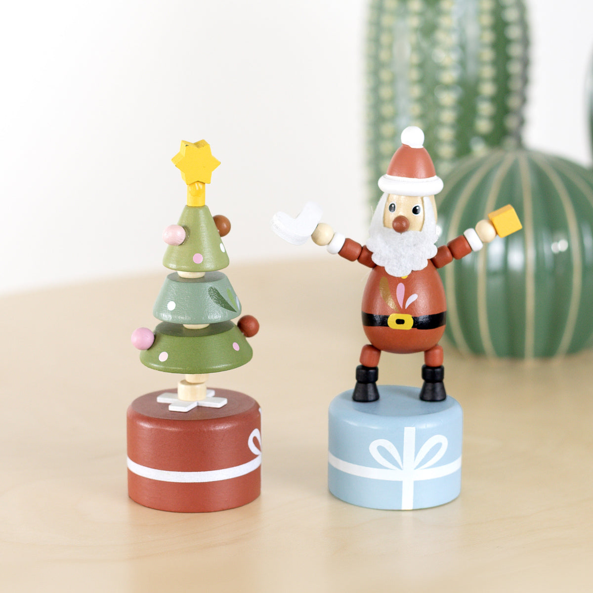 Christmas Wooden Pushing Puppets