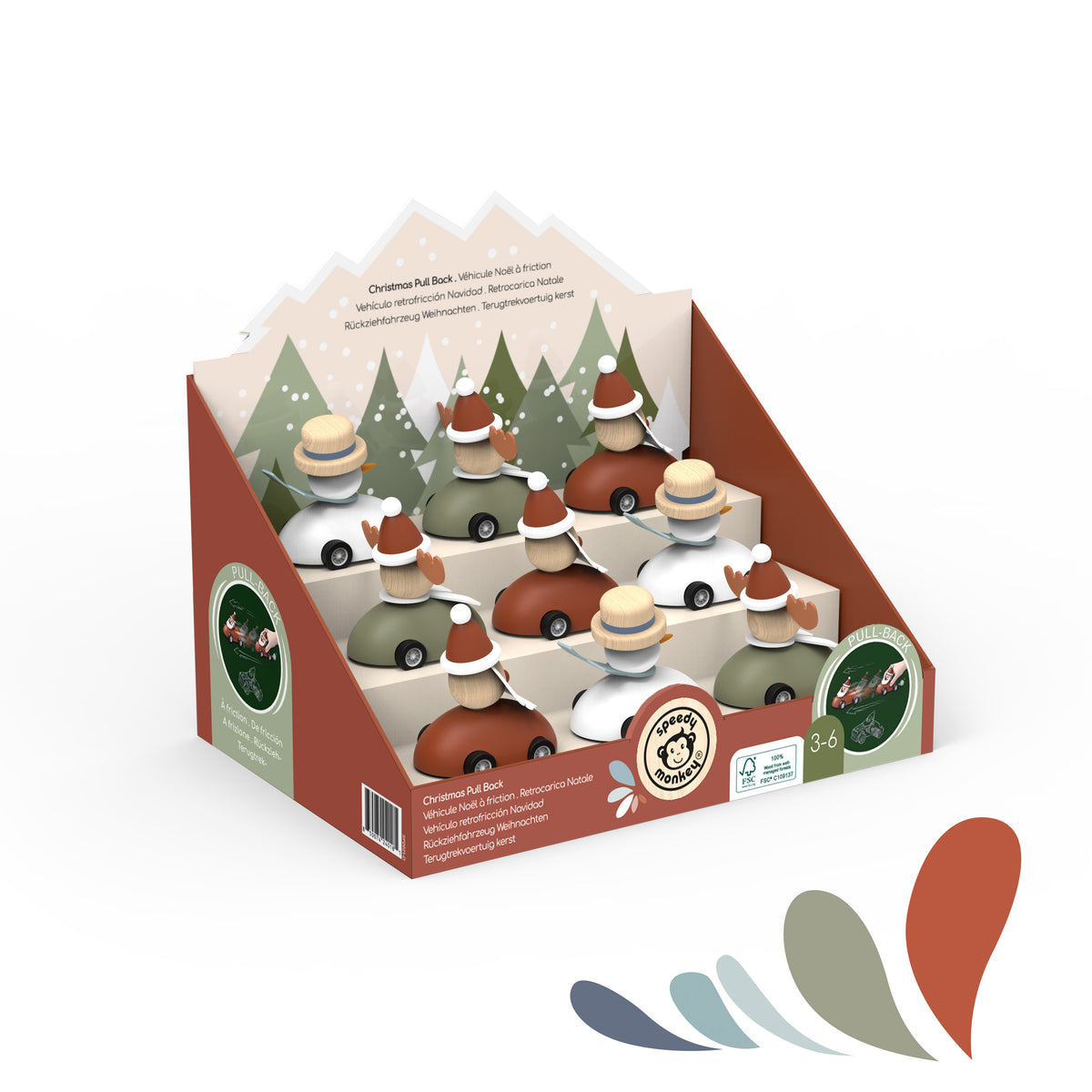 Christmas Wooden Pull-Back Toys