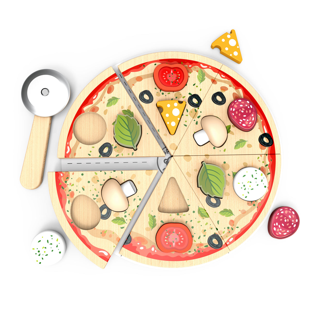 Wooden Pizza Puzzle
