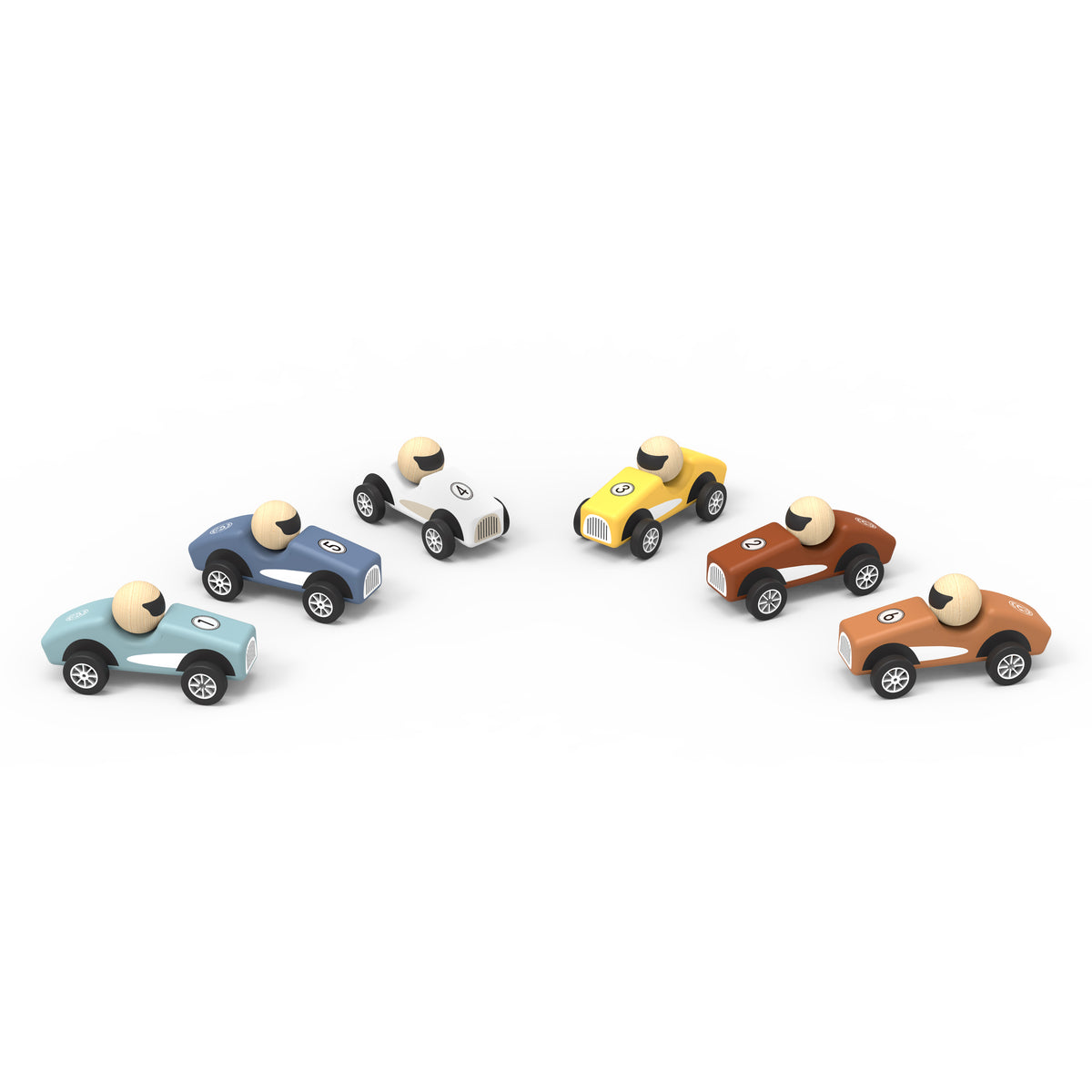 Wooden Pull-Back Racing Cars