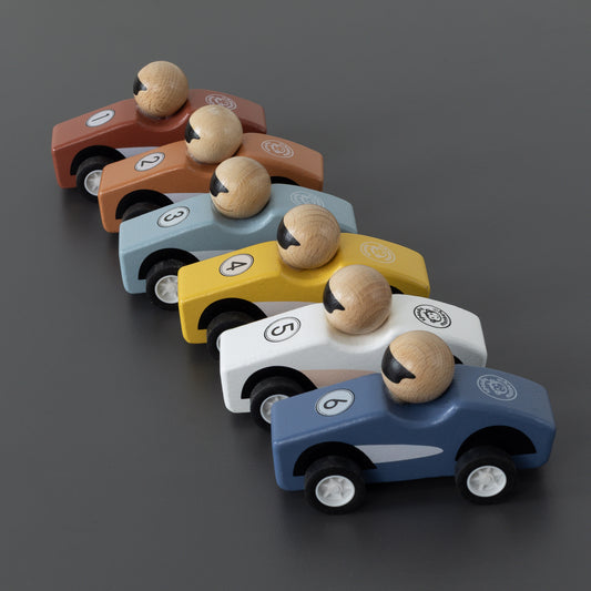 Wooden Pull-Back Racing Cars