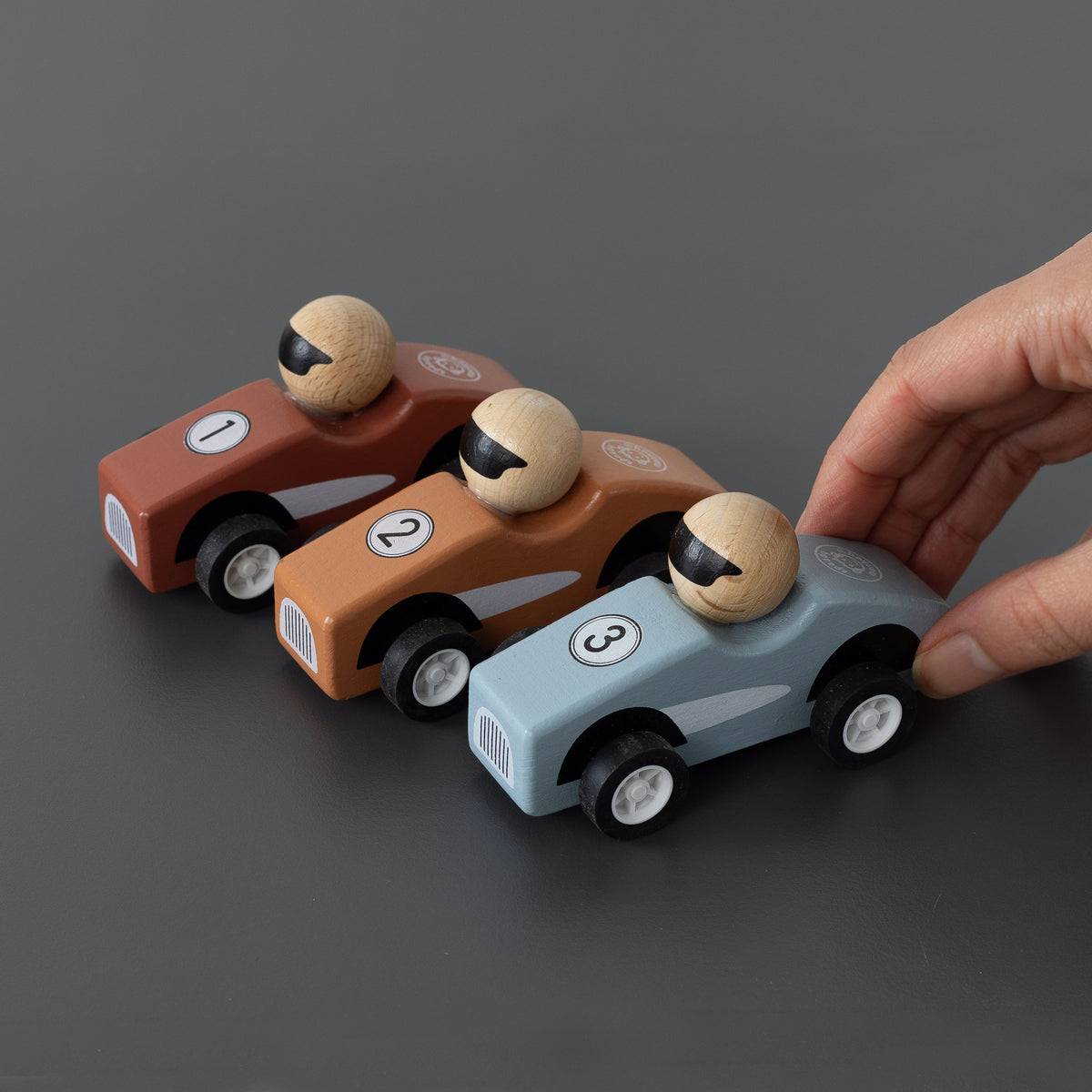 Wooden Pull-Back Racing Cars