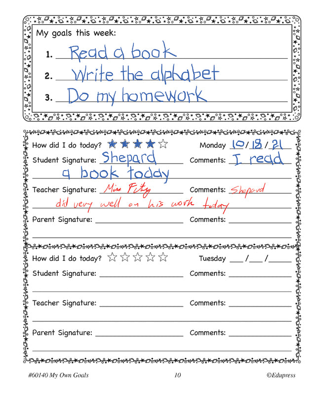 My Own Goals Book