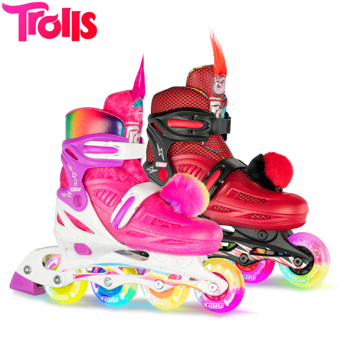 Crazy Skates Trolls Inline Skates (Poppy & Barb)