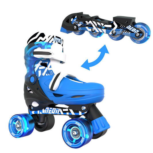 Yvolution Neon Combo Skates – 2-in-1 Adjustable Quad & Inline Skates