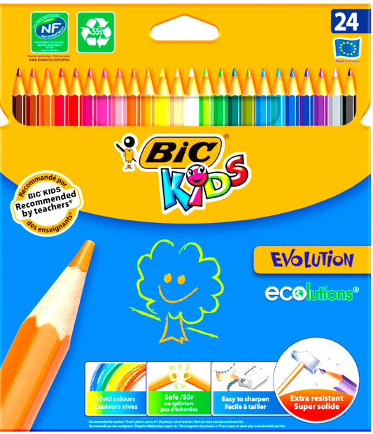Bic Kids Evolution Colour Pencils 24 Pack