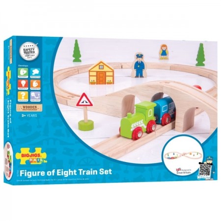 Bigjigs Wooden Railway – Figure of Eight Train Set