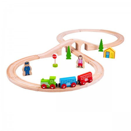 Bigjigs Wooden Railway – Figure of Eight Train Set