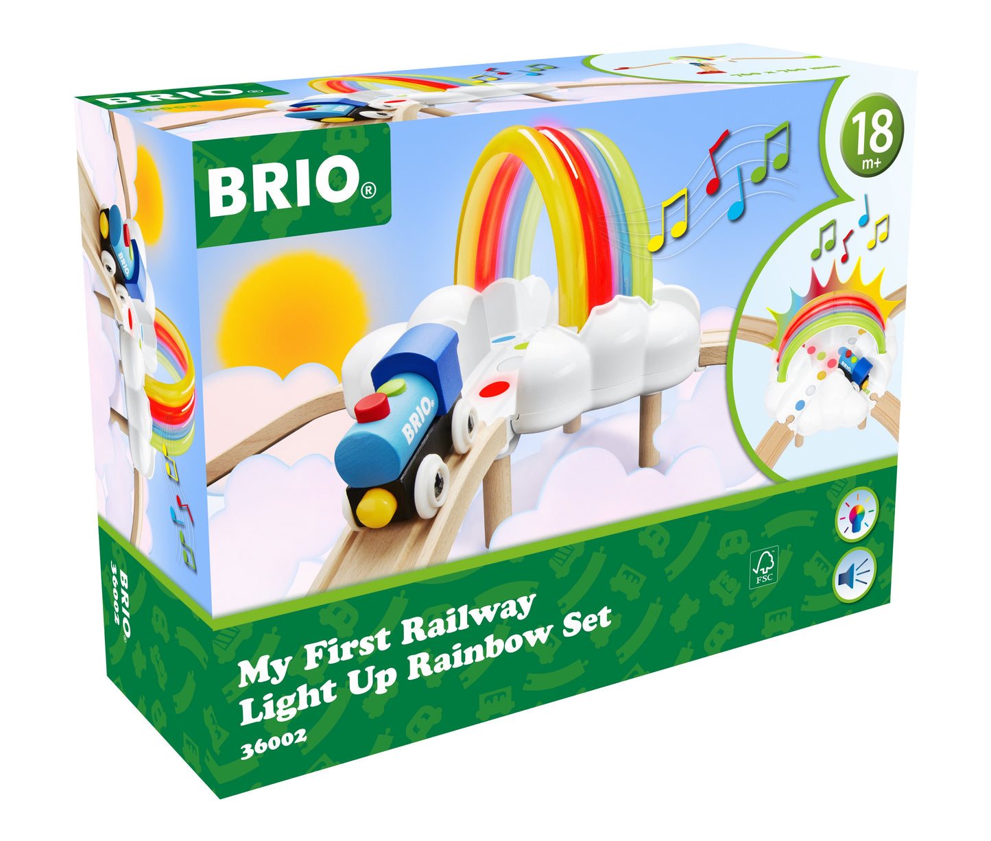 BRIO - My First Railway Light Up Rainbow Set (11 pcs)
