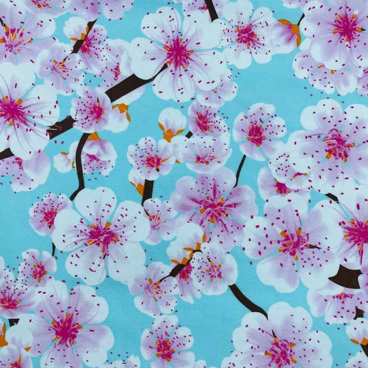 Fabric Gift Wrap - Reversible - Blossom / Aruba Blue 105 x 105cm