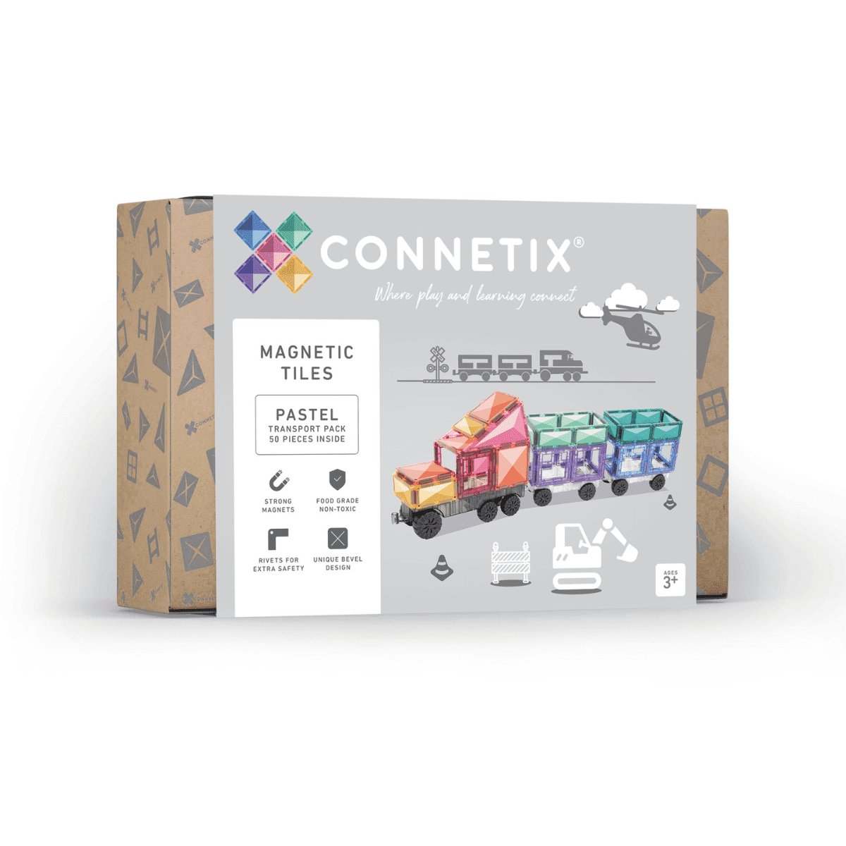 Connetix Pastel Transport Pack (50 pieces)