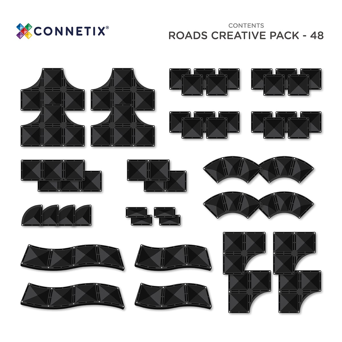 Connetix Creative Roads Pack (48 pieces)