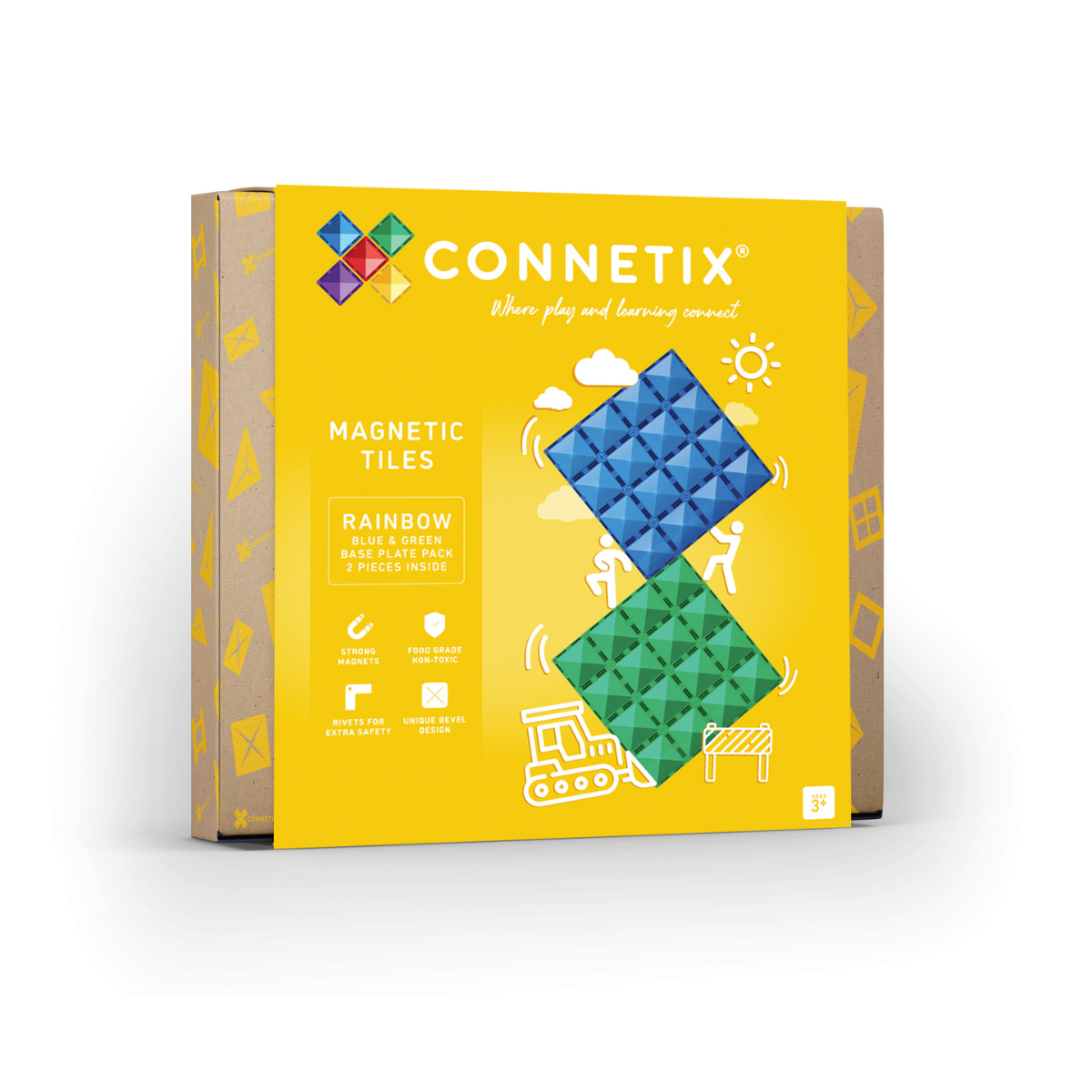 Connetix Rainbow Blue and Green Base Plate (2 pcs)
