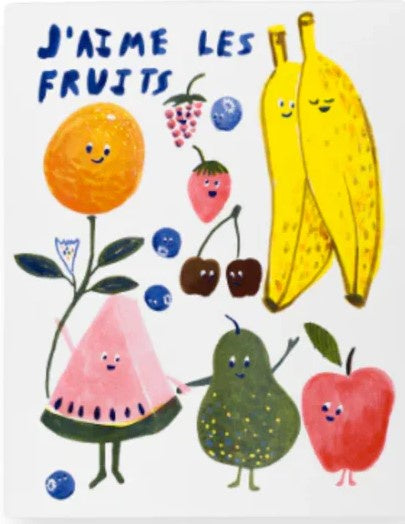 J'aime Les Fruits Risograph Print