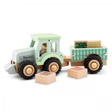 Wooden Tractor and Farm Crops