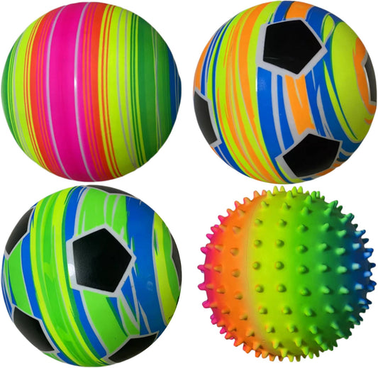 PVC Play Ball – 15cm (Flouro, Mixed Designs)