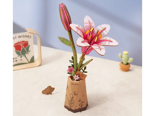 Pink Lily 3D Wooden Puzzle