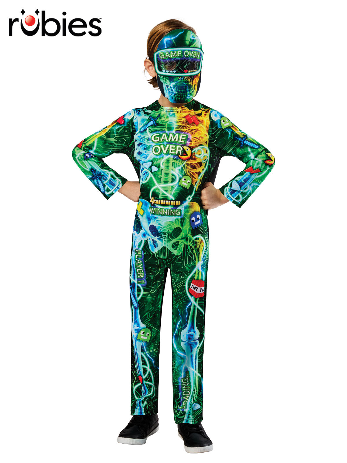 Gamer Skeleton Costume – Child – original Rubie’s supplier image