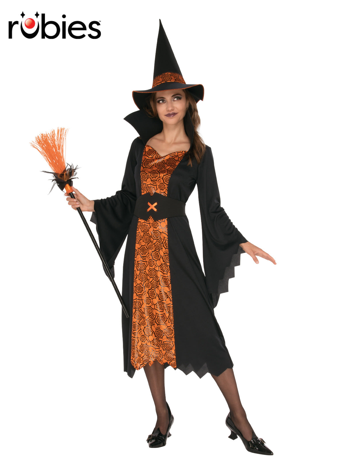 Orange and Black Witch Costume – Adult – original Rubie’s supplier image