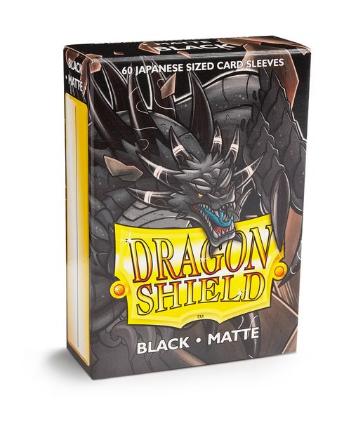 Dragon Shield Matte Japanese-Size Card Sleeves – Black – 60 Pack