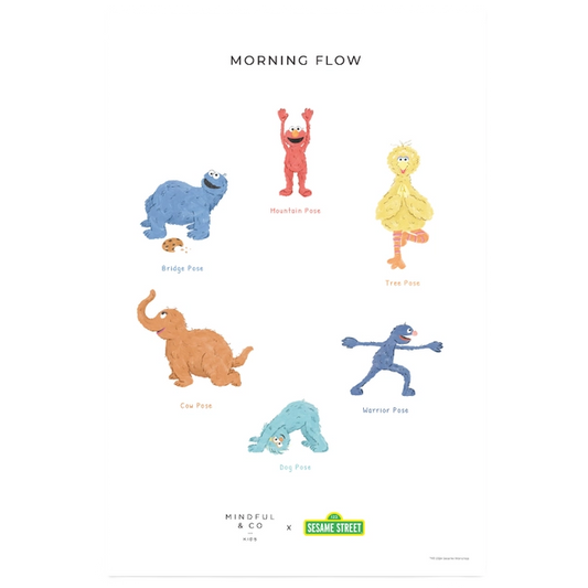 Yoga Poses Print - Sesame Street - Double Sided