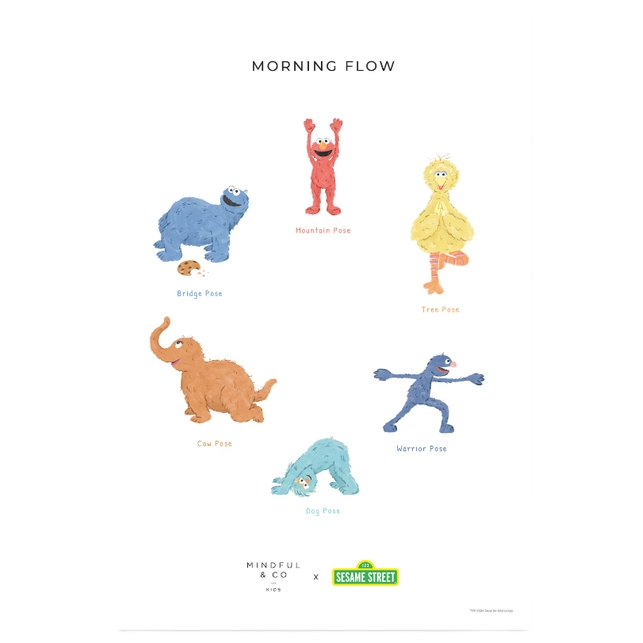 Yoga Poses Print - Sesame Street - Double Sided