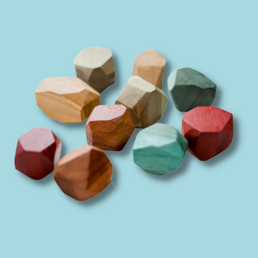 Coloured Wooden Stacking Gems (Set of 10)