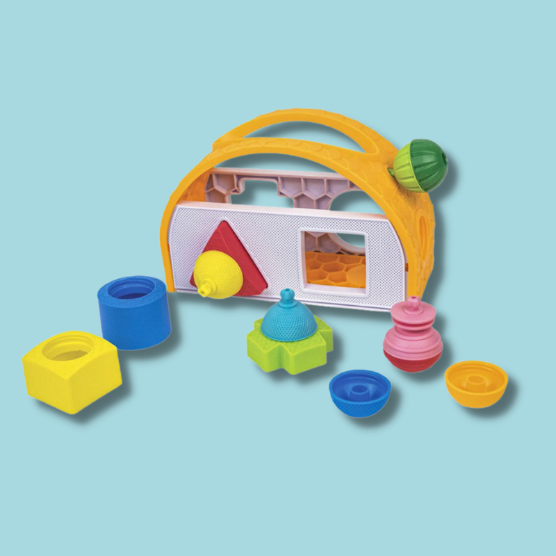 Lalaboom Shape Sorter & Beads (16 Pieces)