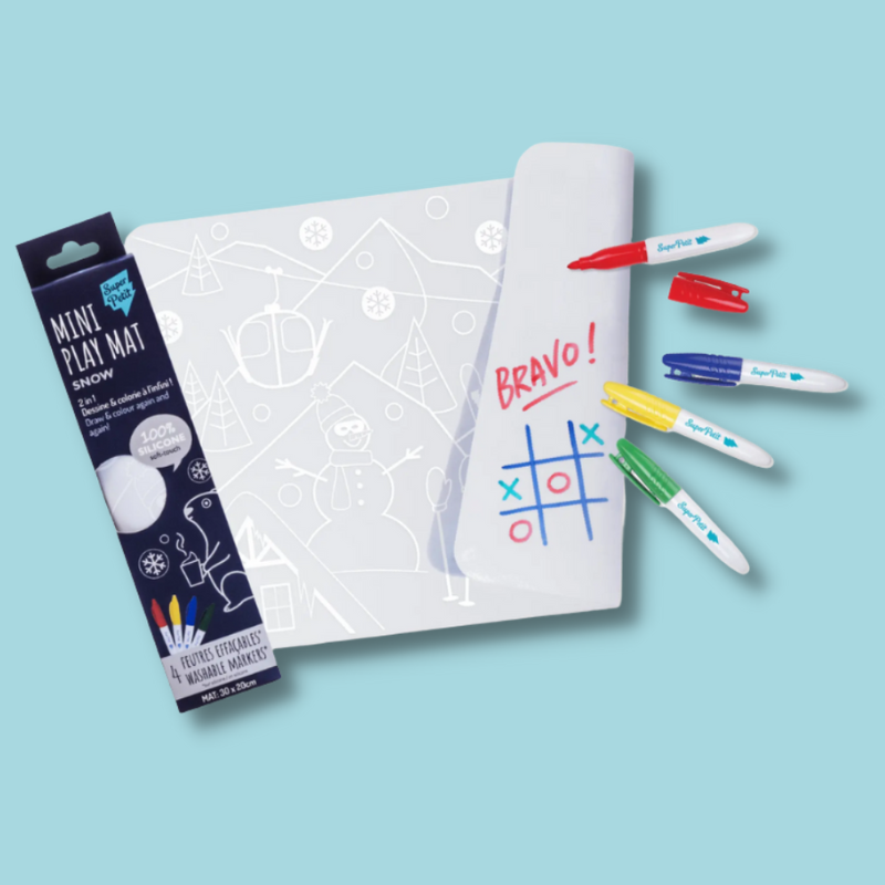 Silicone Colouring Mini Playmat & Markers | Snowy Winter