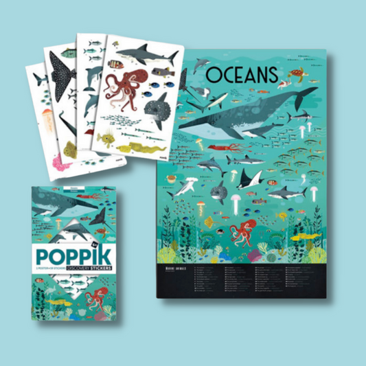 Poppik Discovery Poster & Stickers (44 Stickers) | Oceans - EX DISPLAY