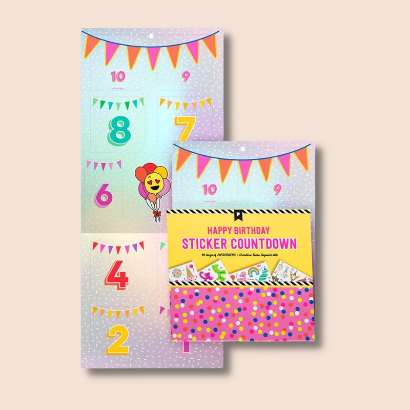 Pipsticks Happy Birthday Sticker Countdown Calendar (10 sheets of stickers)