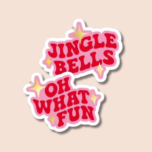 Christmas Gift Tags | Jingle Bells Pink & Poppy Red (6 Pack)