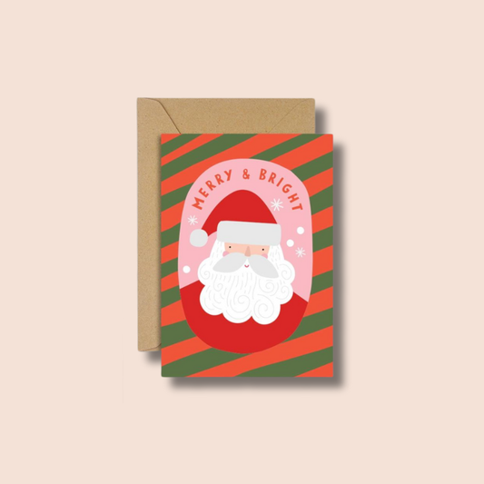 Candy Cane Santa Mini Christmas Card