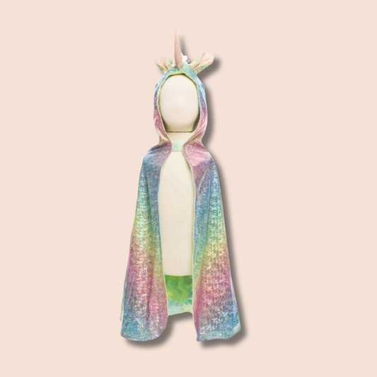 Rainbow Reversible Unicorn Dragon Cape