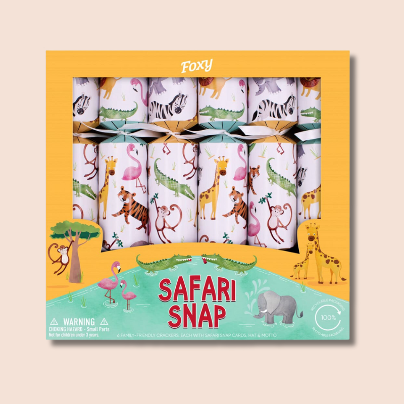 Safari Snap Christmas Crackers (6 Pack)
