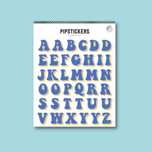 Retro Blues Big Alphabet Stickers (5 Sheets)