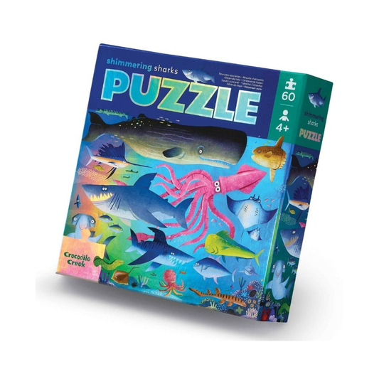 Foil Puzzle | Shimmering Sharks   (60 Pieces)