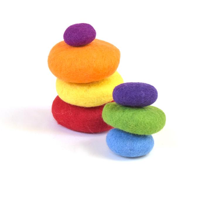 Felt Sensory Stacking Stones - Rainbow